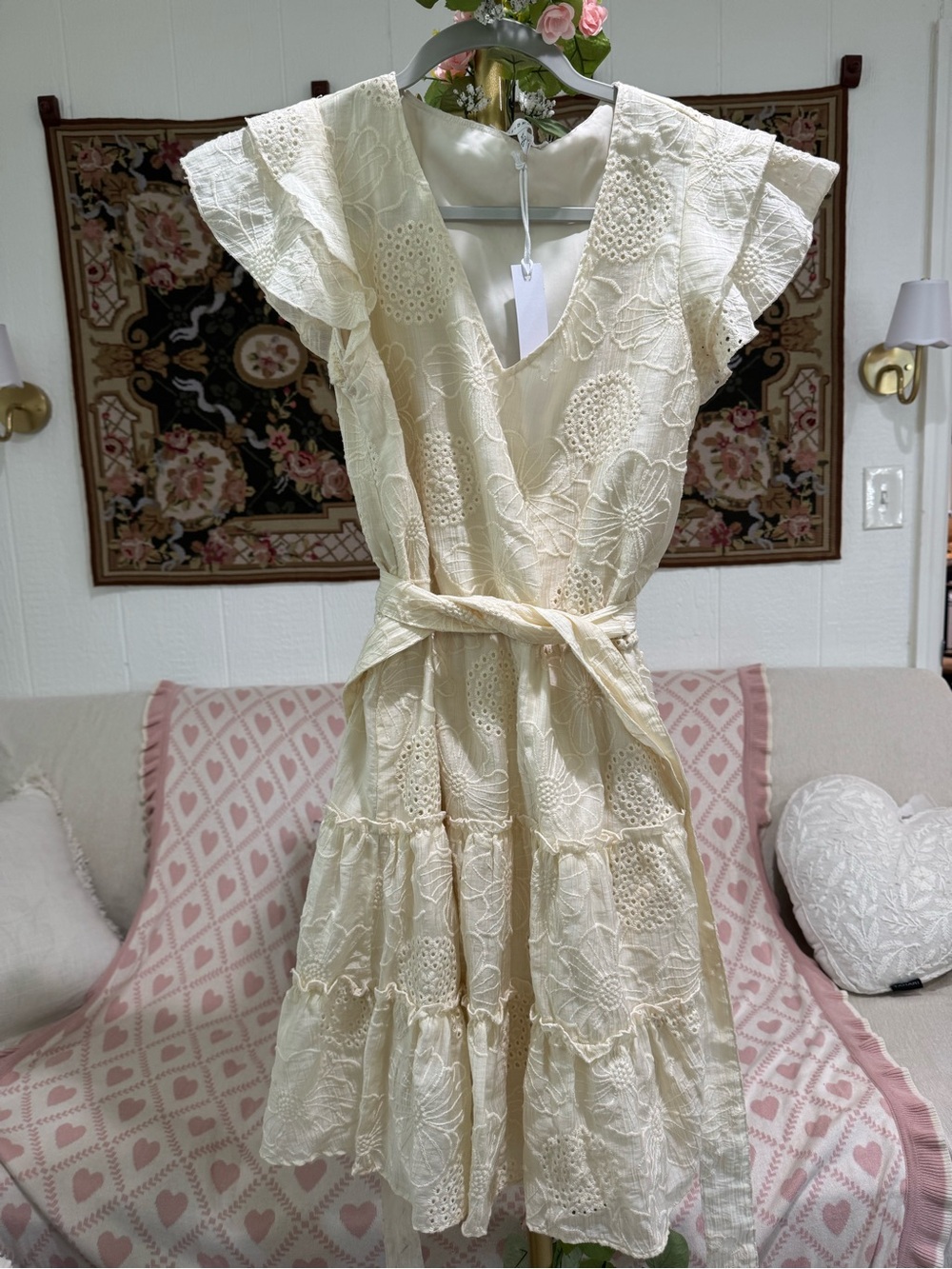 Eyelet Tiered Dress